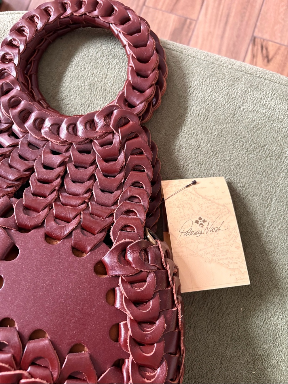 Patricia Nash NWT Braided Leather Tote Bag in Brown.